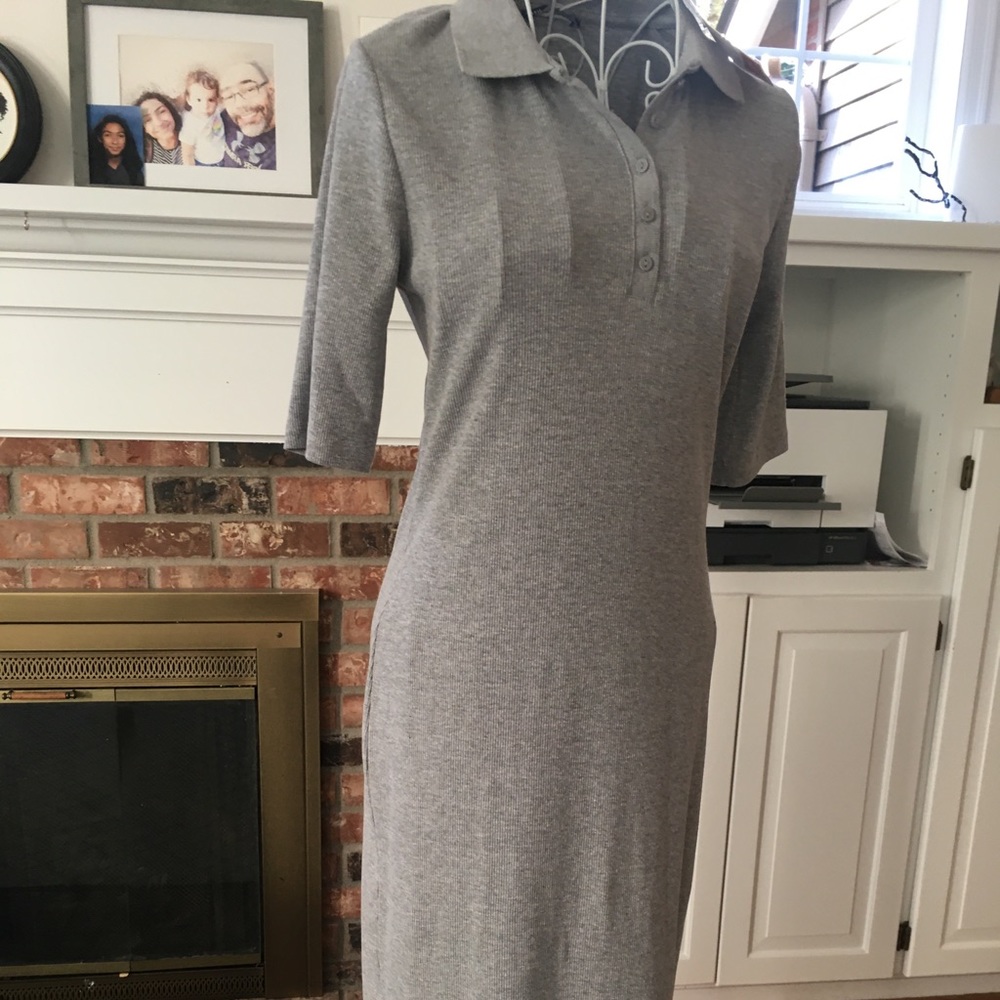 Zara Grey Polo Midi Dress